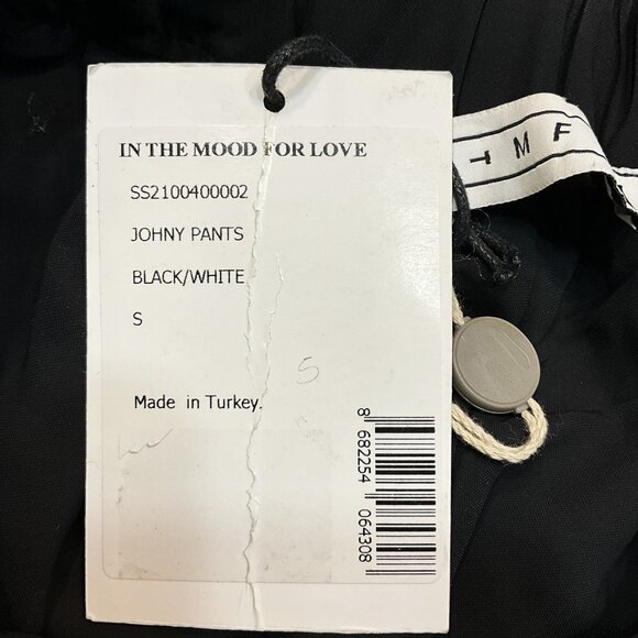 In The Mood For Love Johny Zebra Sequin Pants Black White Size S - Picture 3 of 9